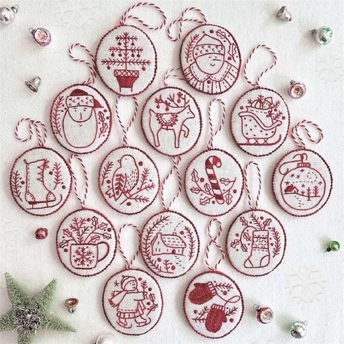 Hand embroidery christmas - hand,