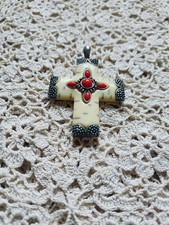 Vintage Ebonite Ivory Cross