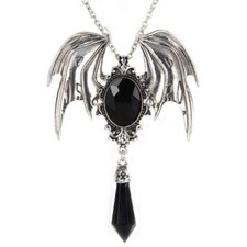 Stunning Gothic Vampire Bat Necklace Black Teardrop Halloween Jewellery Gift