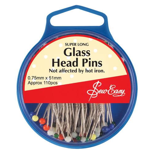 Sew easy glass head - sew, pins