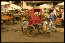 512078 Traditional Taxi pedicab Madagascar Island A4 Photo Print