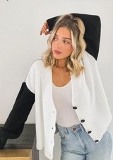 BNWT Womans L BOOHOO Cardigan Size Large Top Button Through Relaxed Fit