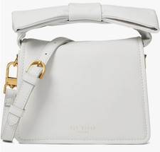TED BAKER White Mini Bag Bow Handle Mini Cross Body Leather Small Cute NIASINA