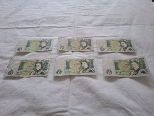 Joblot old banknotes x6 - £1,
