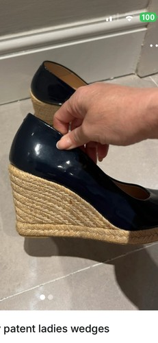 Ladies navy wedge shoes size - wedge,