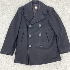 US Navy Pea Coat Mens 36 Black