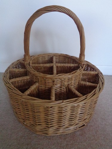 Wicker basket round - wicker, drinks