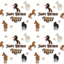 PERSONALISED HAPPY BIRTHDAY HORSE HORSES NAME WRAPPING PRESENT WRAP PAPER 
