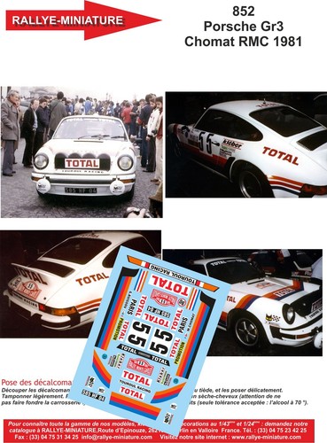 Decals ref 0852 porsche - 1/43,
