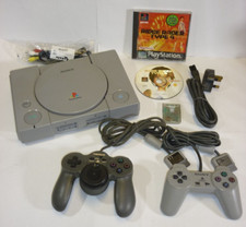 PlayStation 1 PS1 Console - with Namco Jogcon Ridge Racer Game & Controller