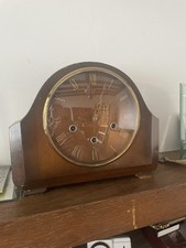 Original Smiths Enfield Oak Striking 8 Day Mantle Clock With Key