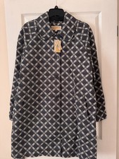BNWT Michael Kors Women’s MK Logo Black Grey Trench Coat Size XL Genuine Sale! 