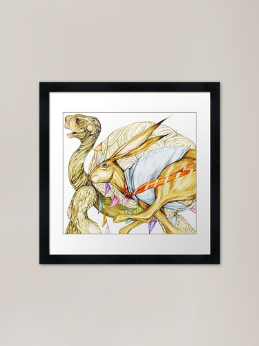 Hare framed art - by,