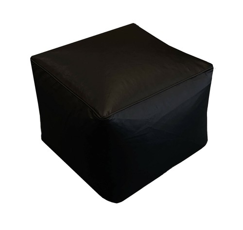 Faux leather footstool cube - faux,