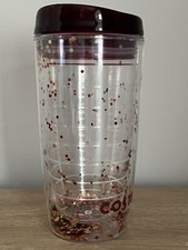 Costa Coffee Christmas Red Gold Glitter Reusable Travel Cup Mug Tumbler 450ml BN