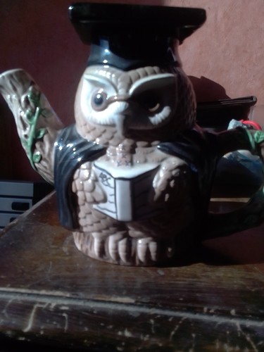 Ceramic owl tea pot - owl,