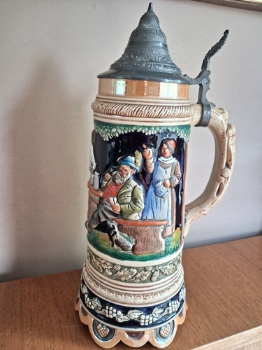 German musical pewter - , lidded