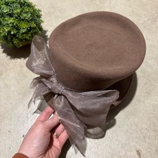 Vtg 100% Wool Hat Brown Sheer