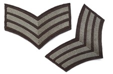 No2 Sergeant Chevrons British Army Guards / Footguards 3 Stripes Rank Bars 1 Pr