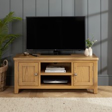Cotswold Rustic Smoked Oak Widescreen TV Unit Stand – Up to 60” TV Size - RC23