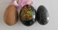 Set of 3 Decorative Collectible Wooden Eggs Easter Eggs Gift Idea
