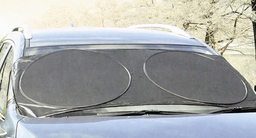 Windscreen frost and sun - frost,