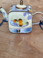 Rare Vintage 2001 Kevin Chen Mini enamelled Metal Teapot 8cm Tall (See Video)