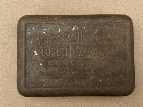 Antique brompton hospital tin - antique,