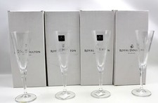 Vintage Royal Doulton Manhattan Flute Single 8642026189 Set of 4 Crystal Glasses