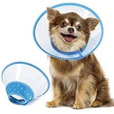 Pet Recovery Post Surgery Cone - Small Dog - Blue - Adjustable - Lightweight