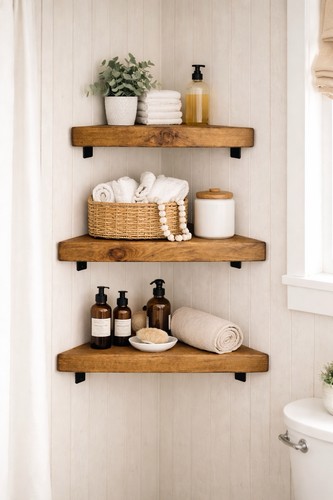 Solid wood corner shelves - solid,