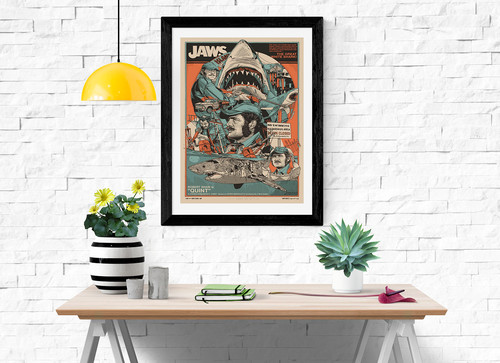 Jaws quint orange cartoon - jaws,