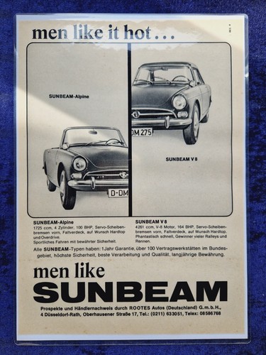 Sunbeam alpine and original - v8,