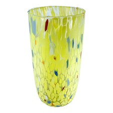 Large Murano Glass Vase Yellow