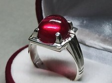 Cabochon Red Ruby Women Elegant Ring Sterling Silver 925 Handmade Yaqoot Ring