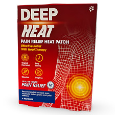 Deep Heat Pain Relief -16 Hours Heat Patch - Muscle Back Pads - 4 Pads -