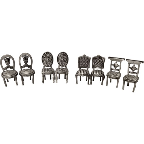 Pewter miniature chairs - pewter,