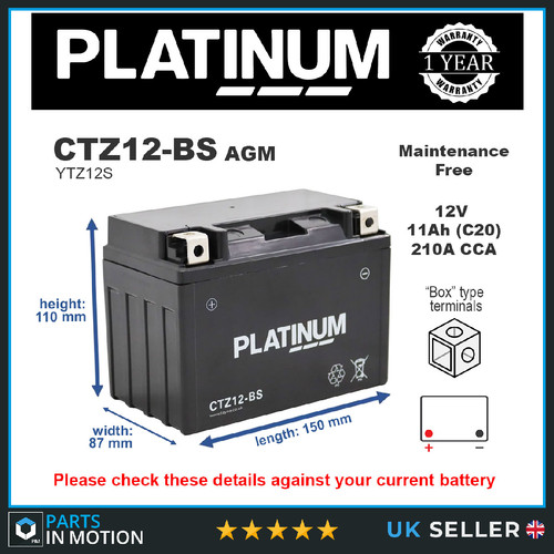 Ctz12 platinum agm - ctz12-bs,