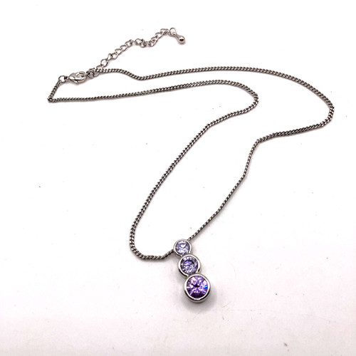 Purple amethyst glass - , pendant
