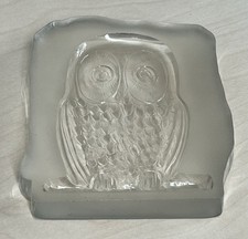 Art Glass Owl Black Sculpture