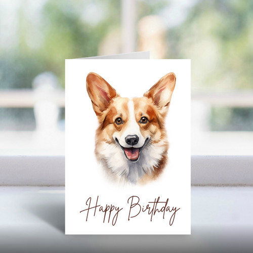 Corgi birthday greeting card - corgi,