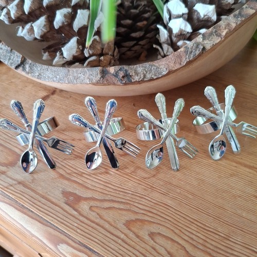 Vintage silver plate napkin - silver,