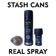 NIVEA Cool Kick 150ml Weighted Real Spray Smell Proof Stash Can Safe Hidden Safe