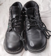 KICKERS BLACK LEATHER BOOTS  UK 7 /41 (USED)