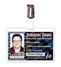 Jurassic Park Ingen Staff Dennis Nedry Dinosaur Cosplay Prop Comic Con Halloween