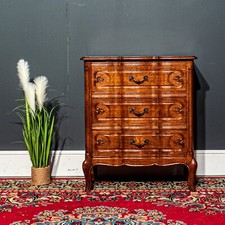 French Dark Oak Ripple Fronted Chest of 3 Drawers!  B06-6