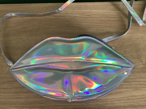 Holographic lip shaped - holographic, lip-shaped