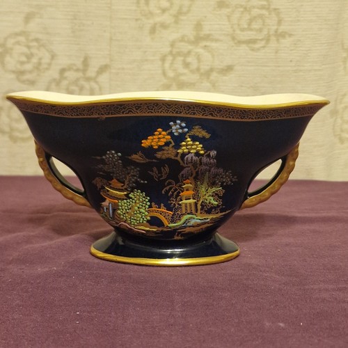 Crown devon blue luster vase - devon,