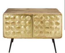 SALE PRICE Maisons du monde 2-door mango wood & gold Gatsby dresser/ sideboard
