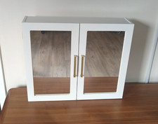 Slimline 2 Door Bathroom/Medicine Cabinet - Glass Mirrors, Gold Metal Handles